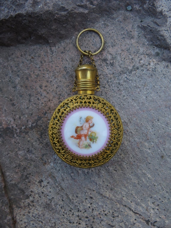 Antique Scent Bottle Chatelaine with Filigree