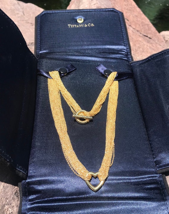 18k Tiffany’s Multi Chain & Heart Necklace by Elsa