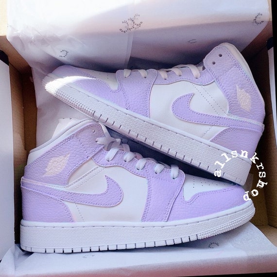 Lilac Purple Nike Air Jordan 1 Mid Custom - Etsy