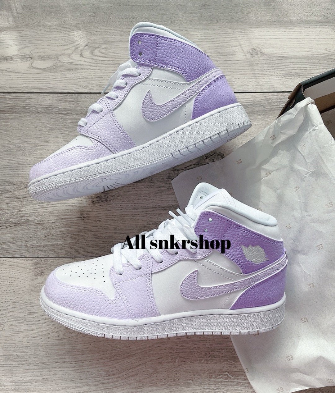 Nike Air Jordan 1 Mid Custom Lilac Purple - Etsy