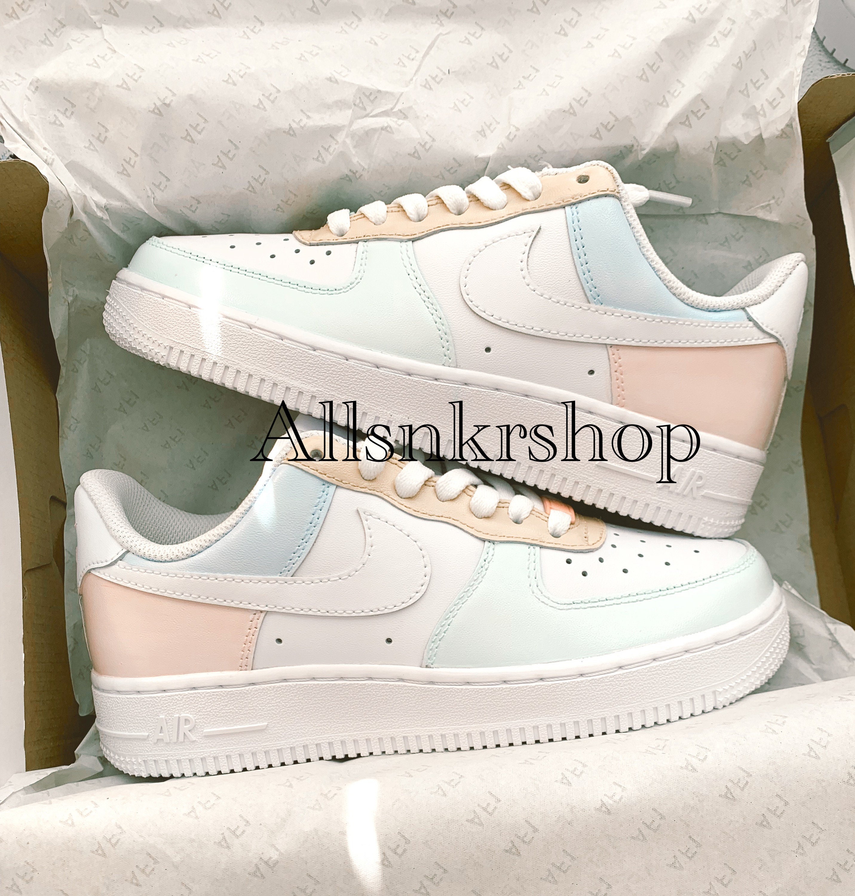 Nike Air Force 1 Sneakers - Custom Pastel Colors – B Street Shoes