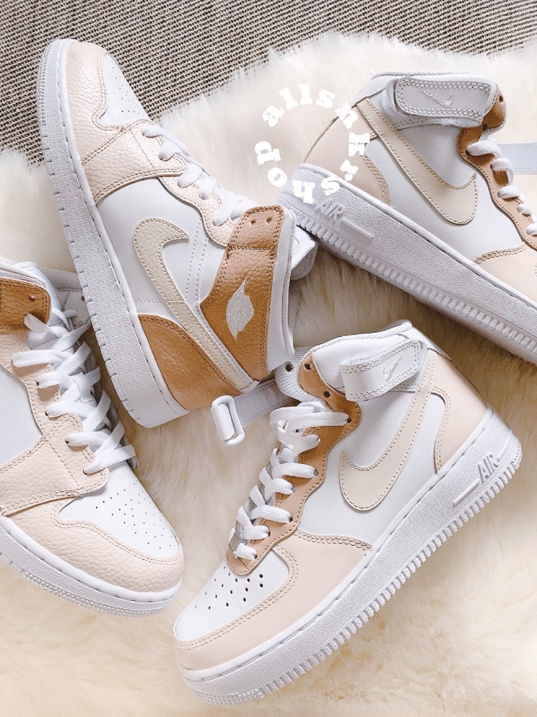 Nike air jordan 1 mid biege crème kleur - Etsy Nederland