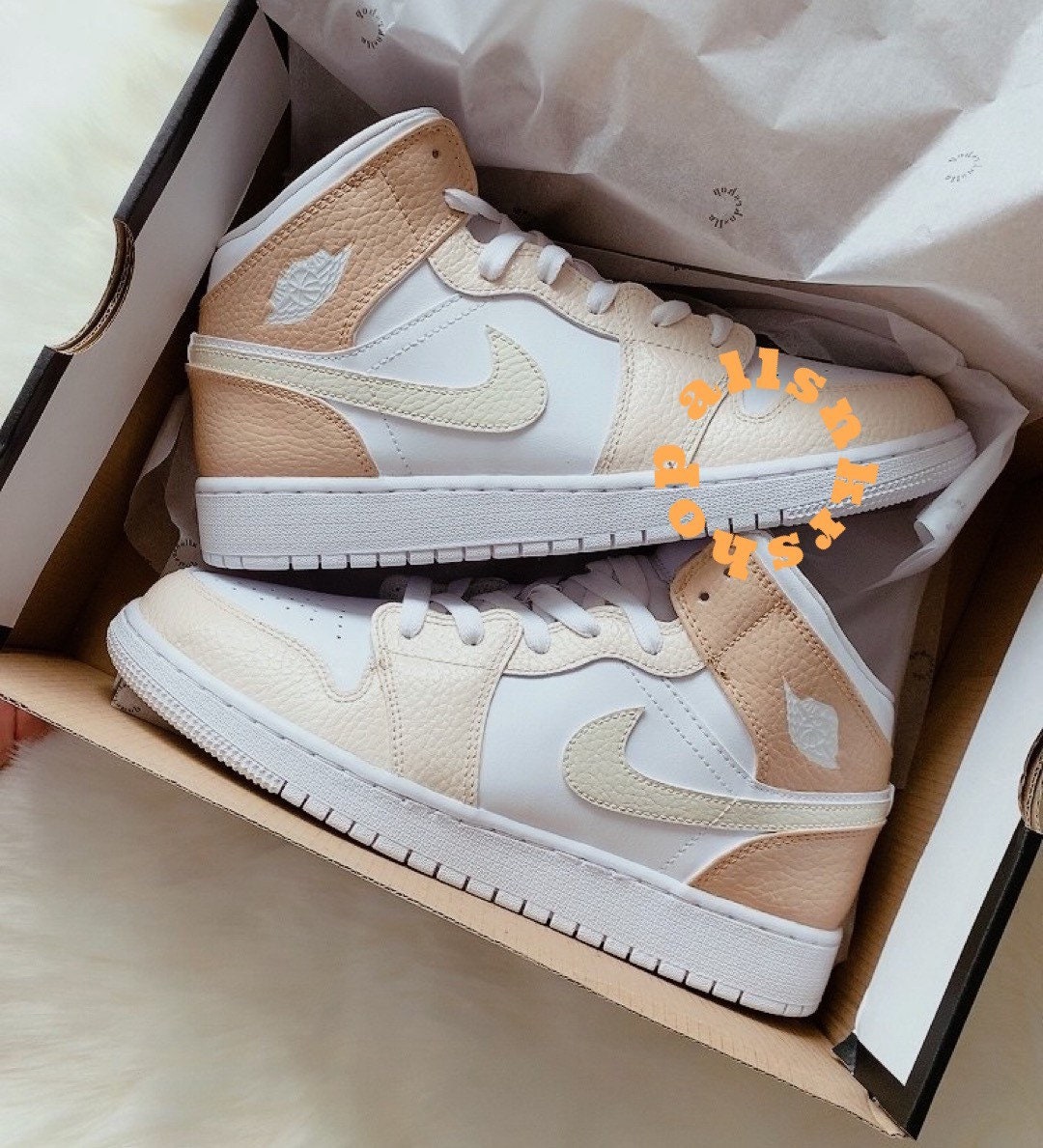 brown & cream air jordan 1 mids