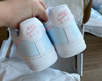 Nike Air Force 1 Low Custom Blue Pink / Pastel Af 1 - Etsy