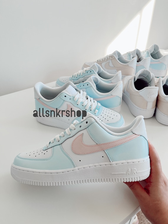 Nike Air Force 1 lage custom roze / pastel Af 1 dames - Etsy Nederland