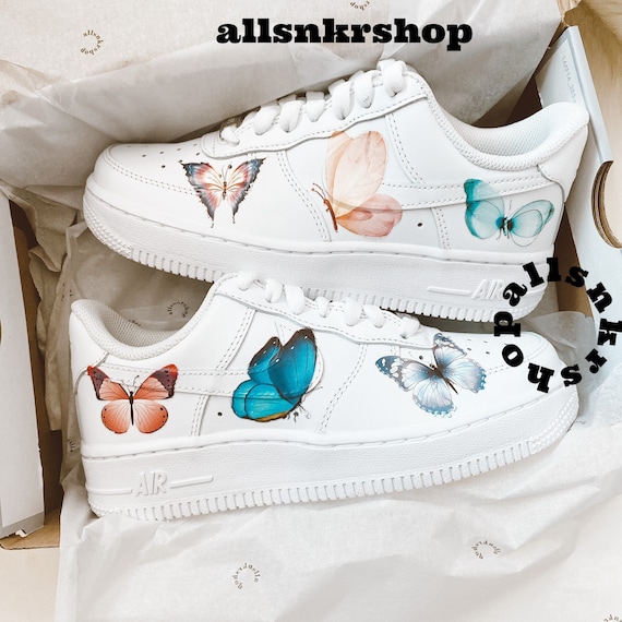 Custom Hand Painted Monarch Butterfly Nike Air Force 1 Low – B Street Shoes