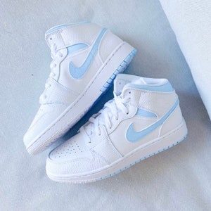 Nike Air Jordan 1 Mid Custom Baby Blue - Etsy