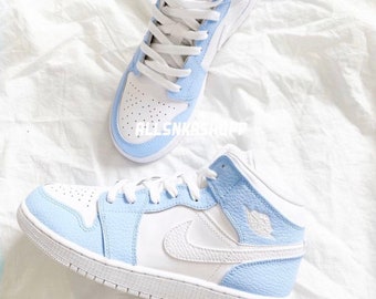 air force jordans light blue