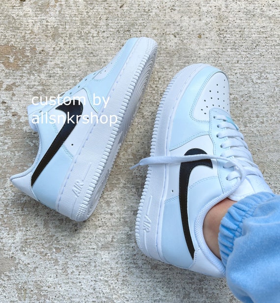 analizar salir Lanzamiento Bebé azul Nike Air Force 1 bajo - Etsy España