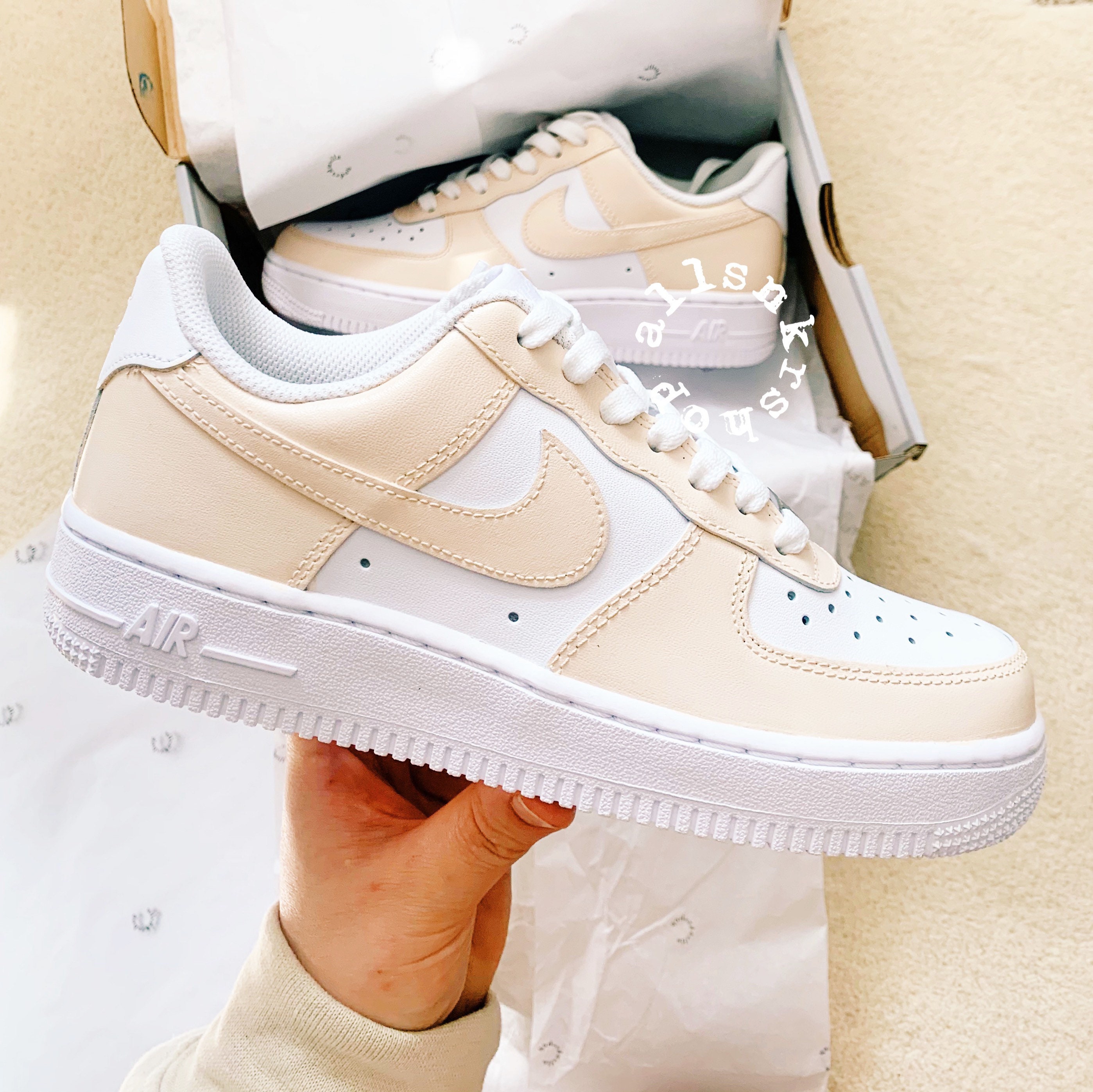 Nike Air Force 1 Low Cream Women's Sneaker Fashion - Etsy