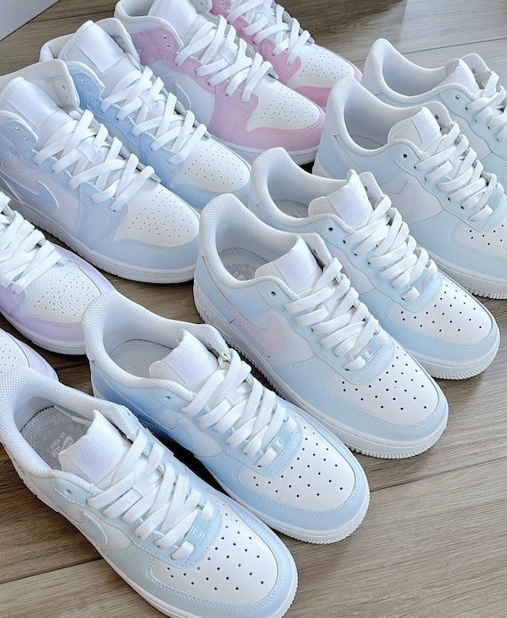 Custom Nike Air Force 1 Low Blue Women Custom Sneaker Af1 - Etsy Singapore