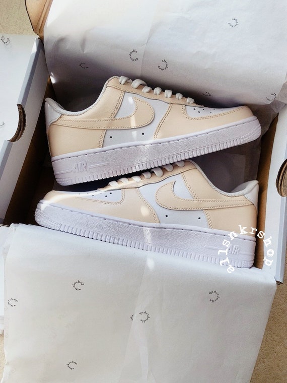 tan nike air force 1 low custom