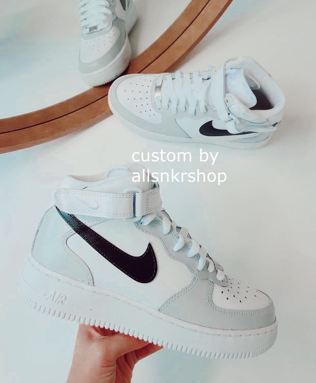 custom air force 1 mid gray