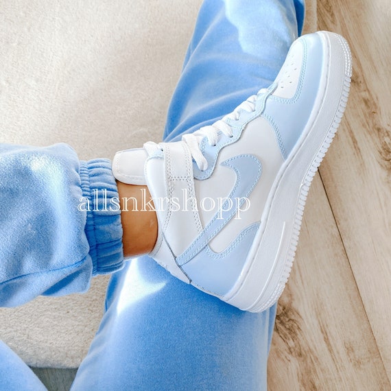 Custom Nike Air Force 1 Low Blue Women Custom Sneaker Af1 