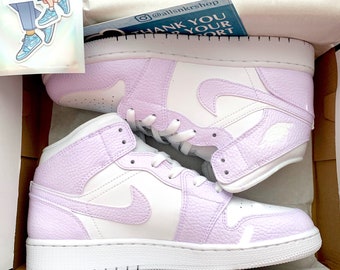 Lilac Purple Nike Air Jordan 1 Mid Custom - Etsy