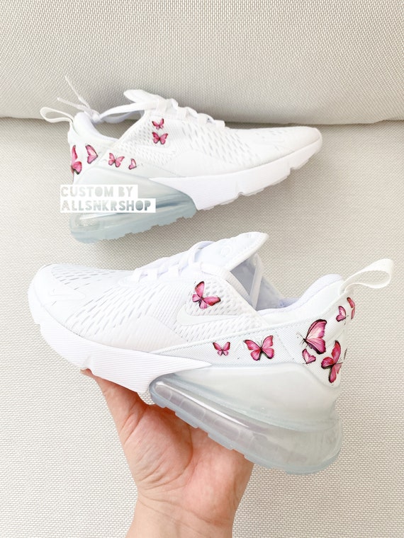 Volver a disparar en Genuino Nike Air Max 270 mariposas rosadas personalizadas - Etsy España