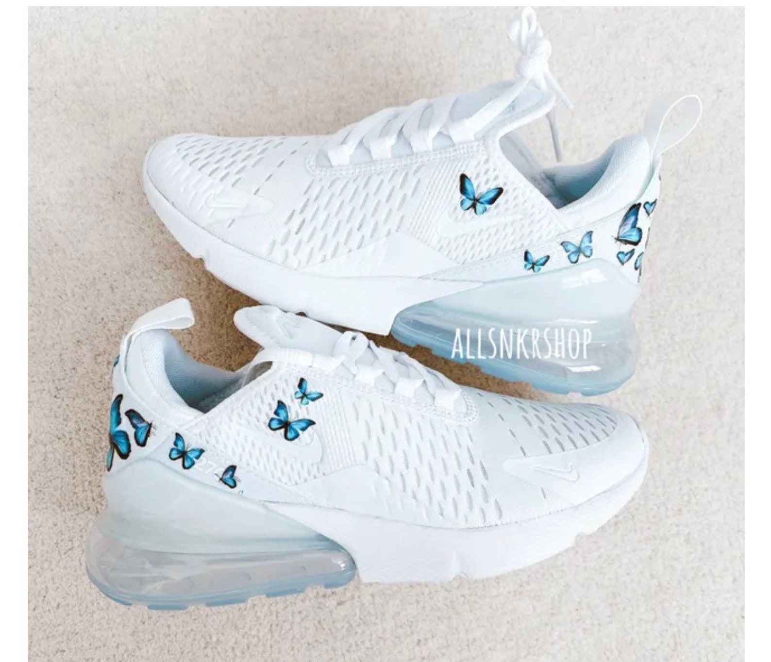 Nike Air Max 270 Custom Blue Butterfly Etsy