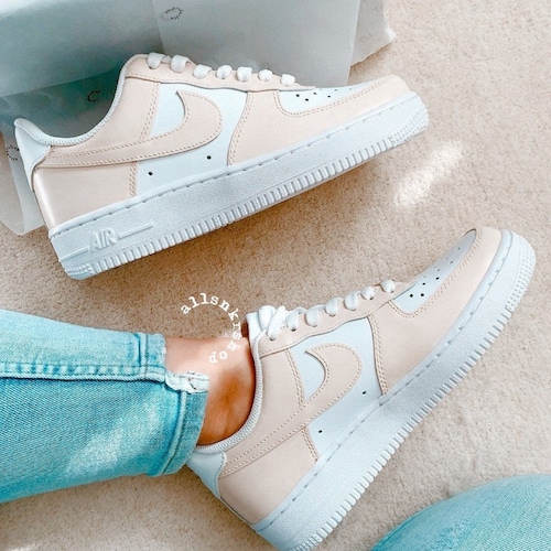 Tan Biege Nike Air Force 1 Low Custom - Etsy