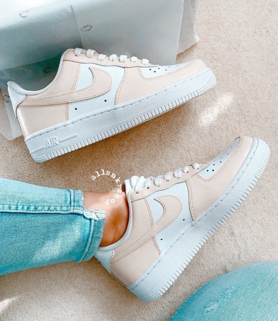 tan nike air force 1 low custom