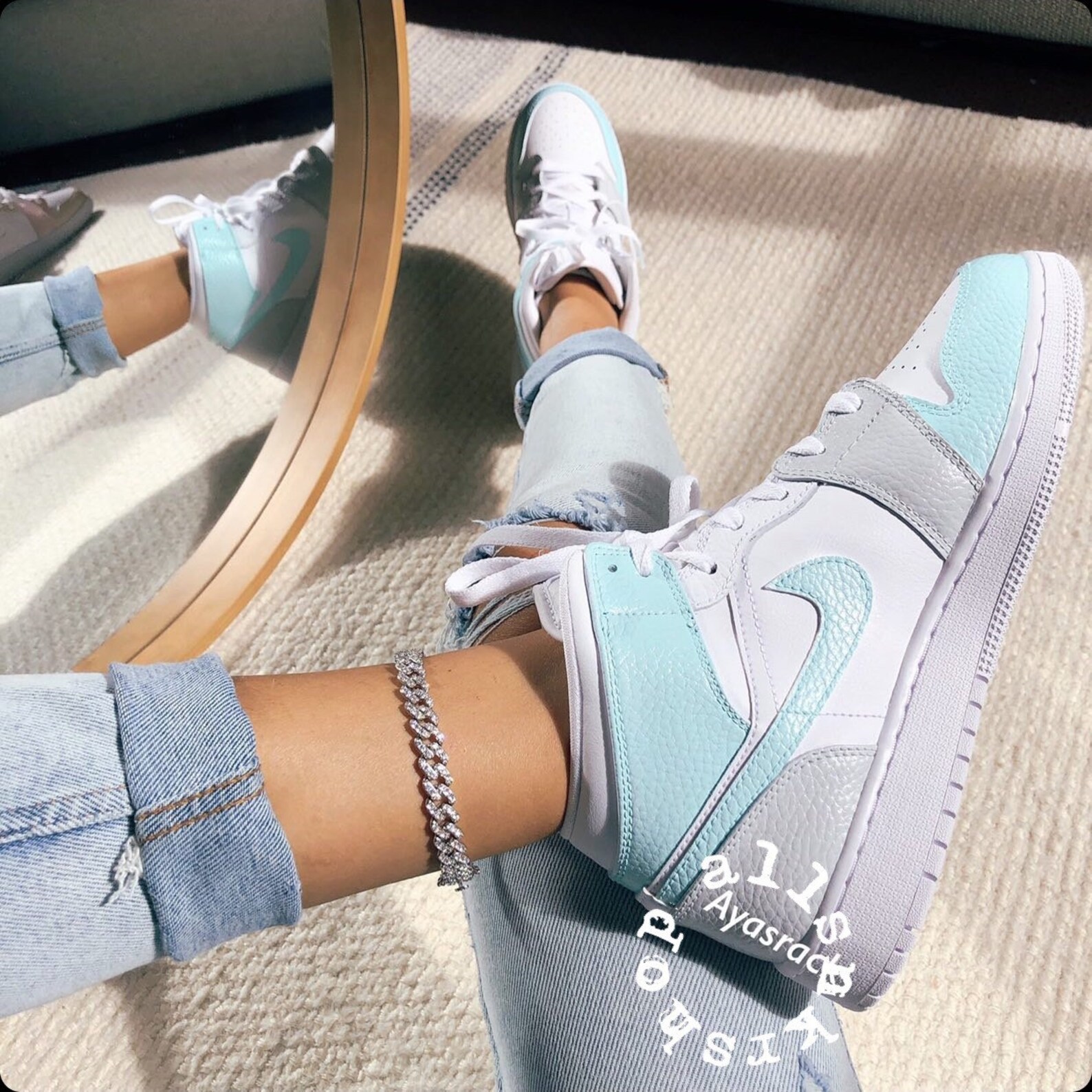 Pastel Nike Air Jordan 1 Mid Custom Etsy
