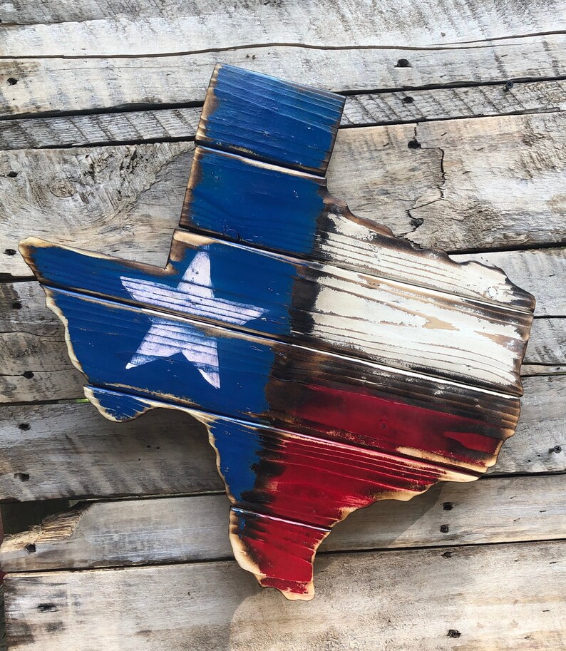 Wooden Texas Flag Wall Art Etsy