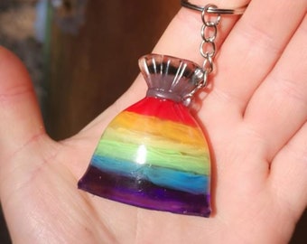 Fluid resin Pride keyring LGBTQIA