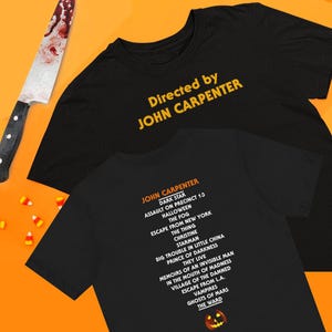 Directed by John Carpenter T-Shirt, Unisex, Soft and Comfy, Halloween, The Thing, They Live Horror Sci-Fi Master Director