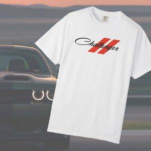 Dodge Challenger Logo T-shirt, American Muscle Car Shirt, Car Enthusiast Top, Muscle Car Apparel, Graphic Tee