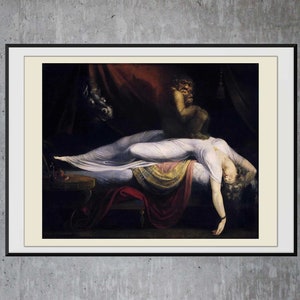 The Nightmare - art print poster, by Henry Fuseli, 1781 - horror, mythology, nightmare, incubus, oil painting