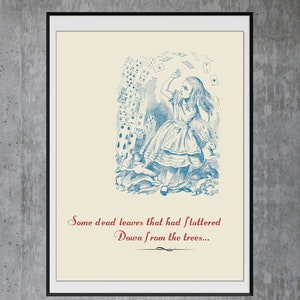 Alice’s Adventures In Wonderland - art print poster, Alice Pack of Cards art print, John Tenniel artwork, Lewis Carroll Alice quote