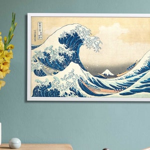 The Great Wave off Kanagawa art print poster, Katsushika Hokusai, carefully restored, tsunami, okinami, ukiyo-e