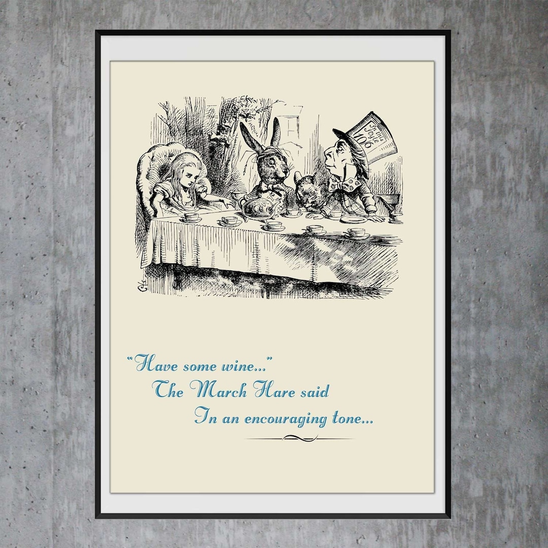 Alice's Adventures in Wonderland Art Print Poster, Mad Hatter's
