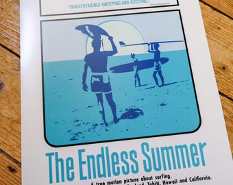 エンドレス・サマー映画ポスターアートプリント、1966年サーフィン映画