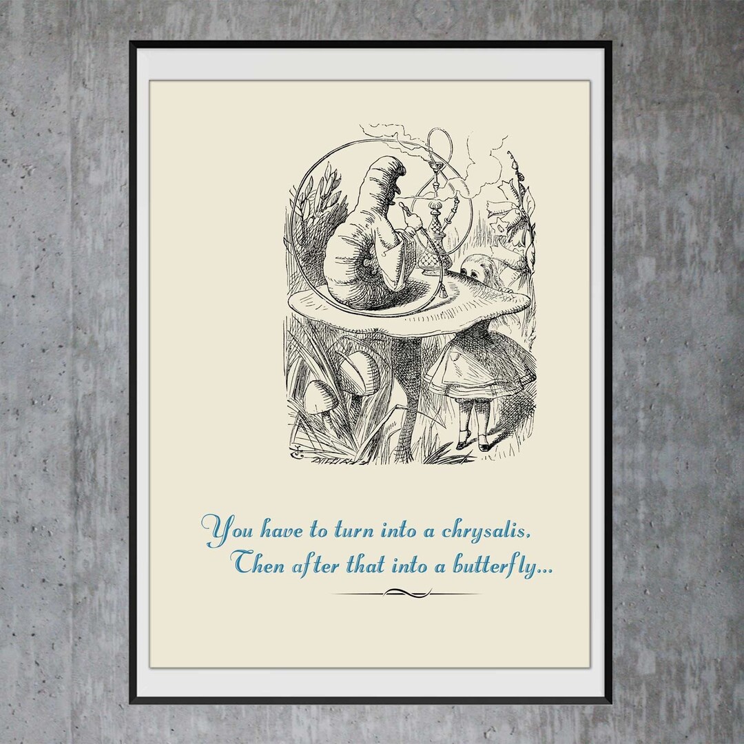Alice's Adventures in Wonderland Art Print Poster, Alice Caterpillar