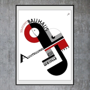 Bauhaus art print poster, 1923 Bauhaus Weimar exhibition, German Modernism, Schmidt, Schlemmer