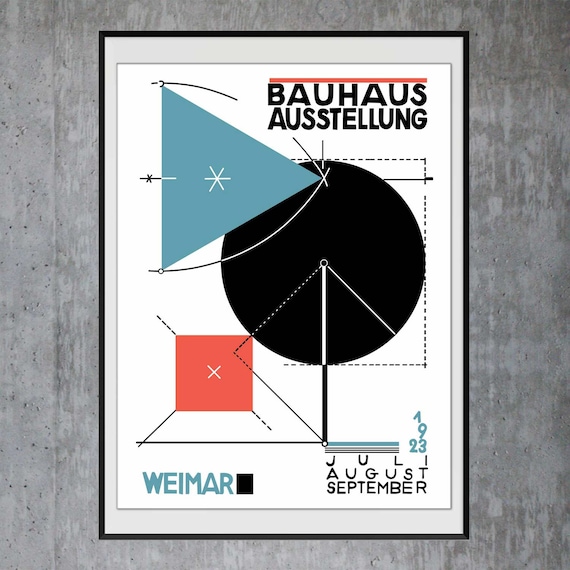 Bauhaus Print Art Poster, 1923 Bauhaus Weimar Exhibition, German