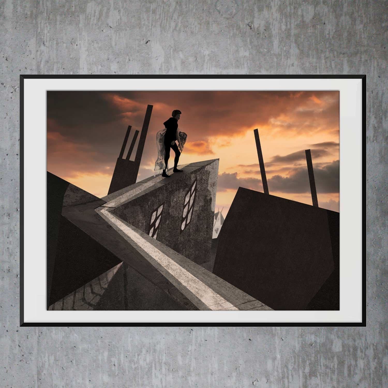 Cabinet of Dr Caligari digital art print poster, 1920, German Expressionist horror film, Das Cabinet