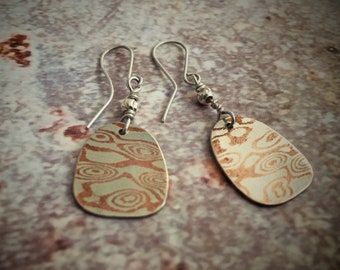 Beautiful and unique Mokume Gane earrings