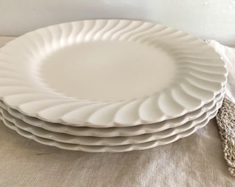 Johnson Brothers Regency White Dinner Plates, Set of 4, Snowhite