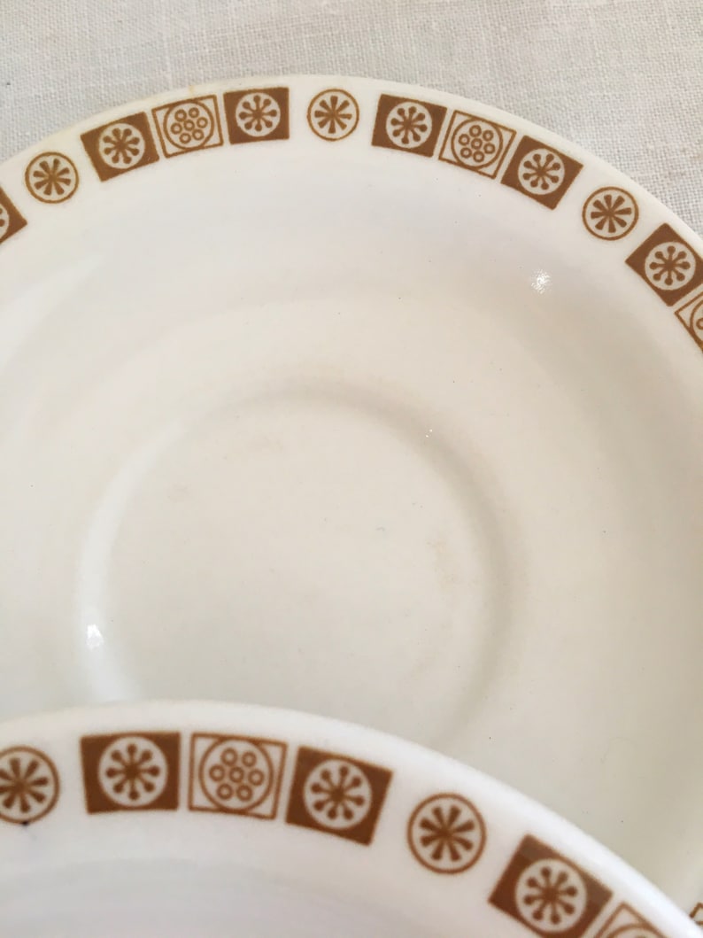 Atomic Brown Buffalo China Restaurant Ware Set of Retro Plates