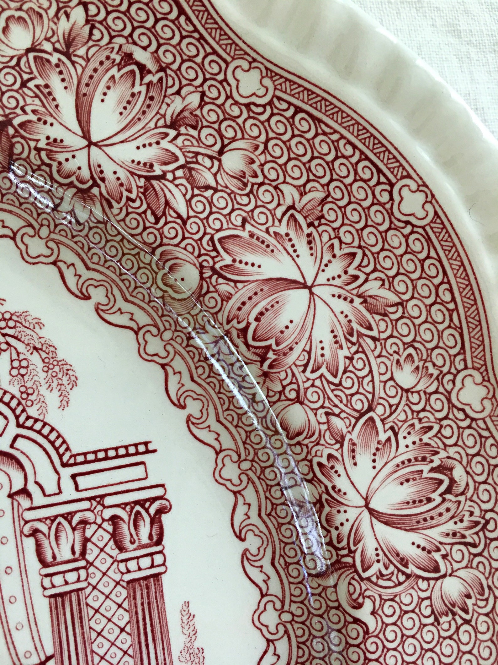 Red Transferware, Spode Plate, Pagoda From the Regency Series, Spode ...