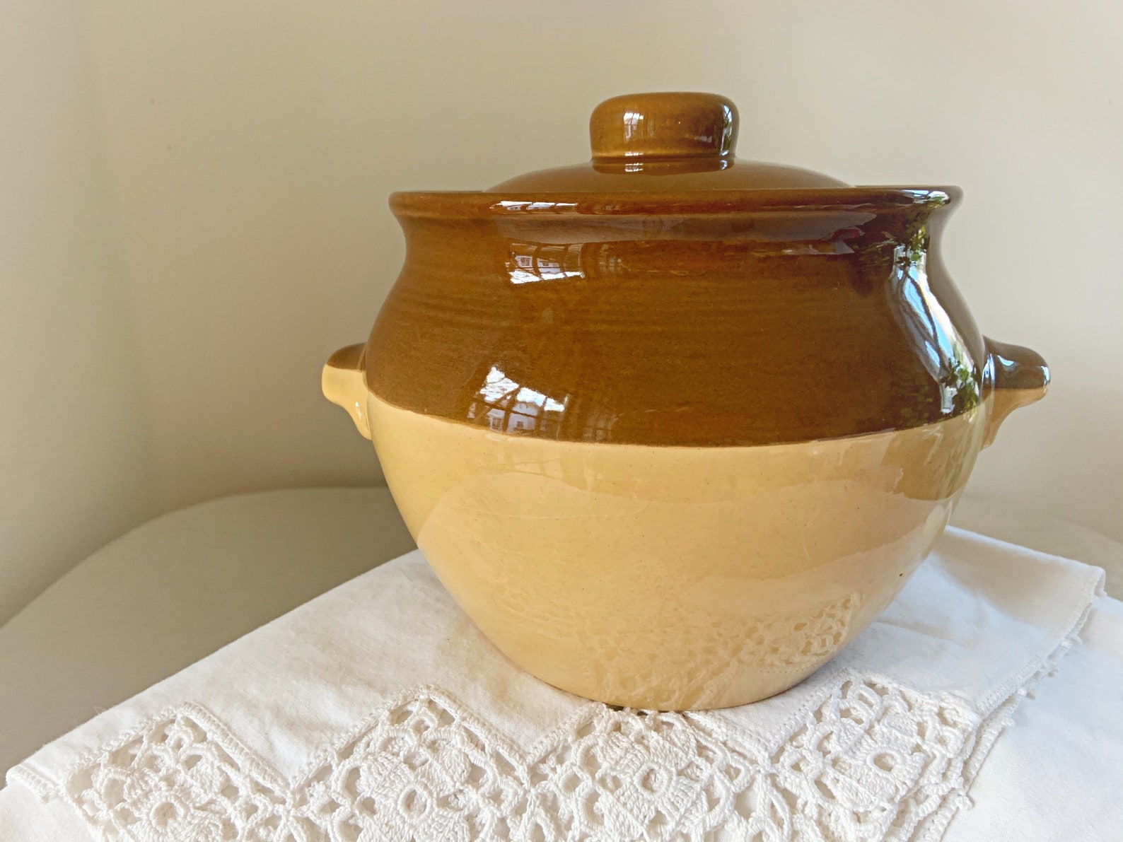 T G Green England Stoneware Bean Pot Etsy