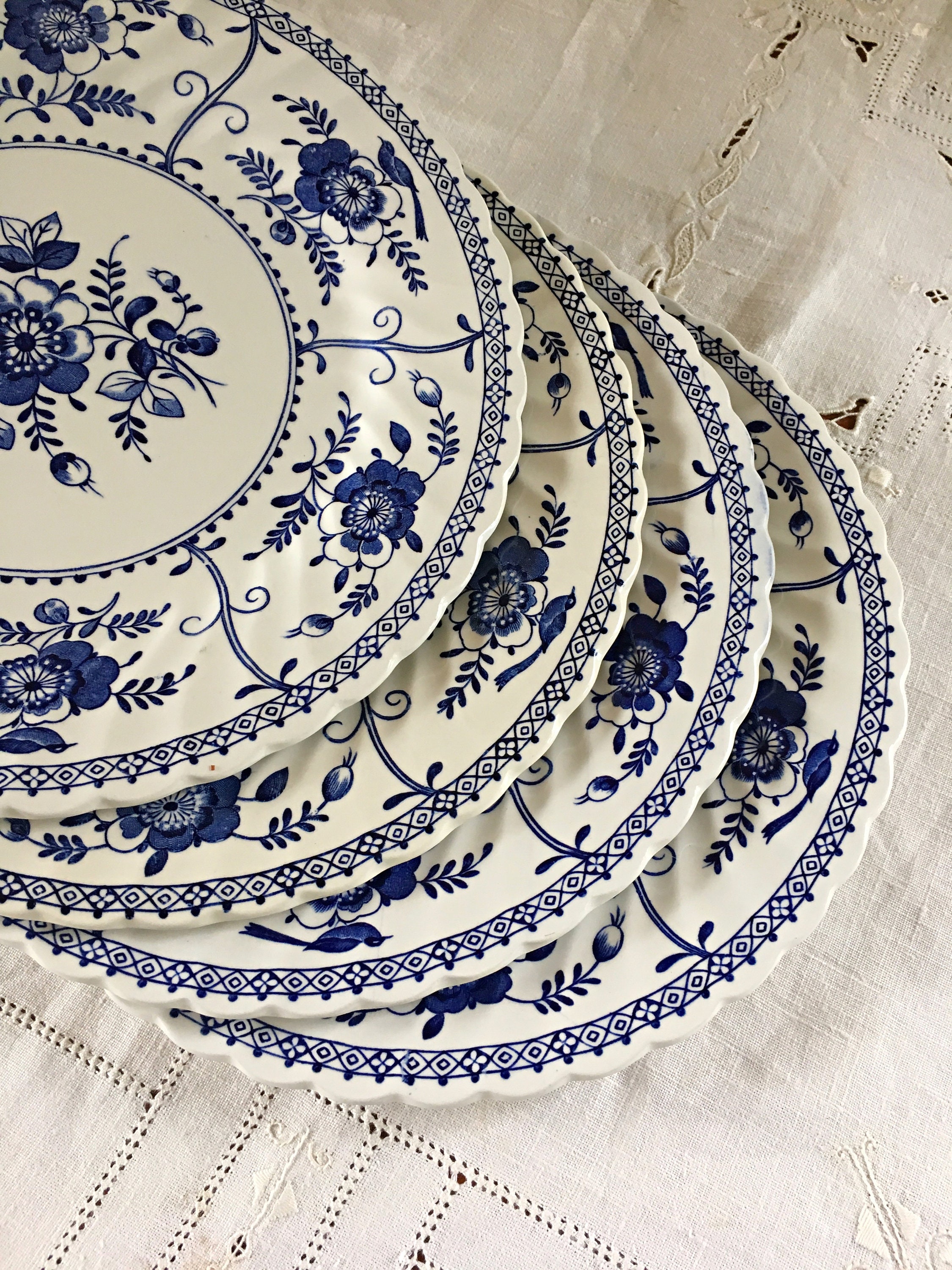 Johnson Brothers Indies Blue Dinner Plates Dinnerware Set of Etsy