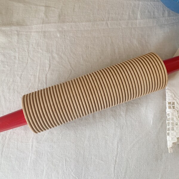 Vintage Lefse Rolling Pin with Grooves