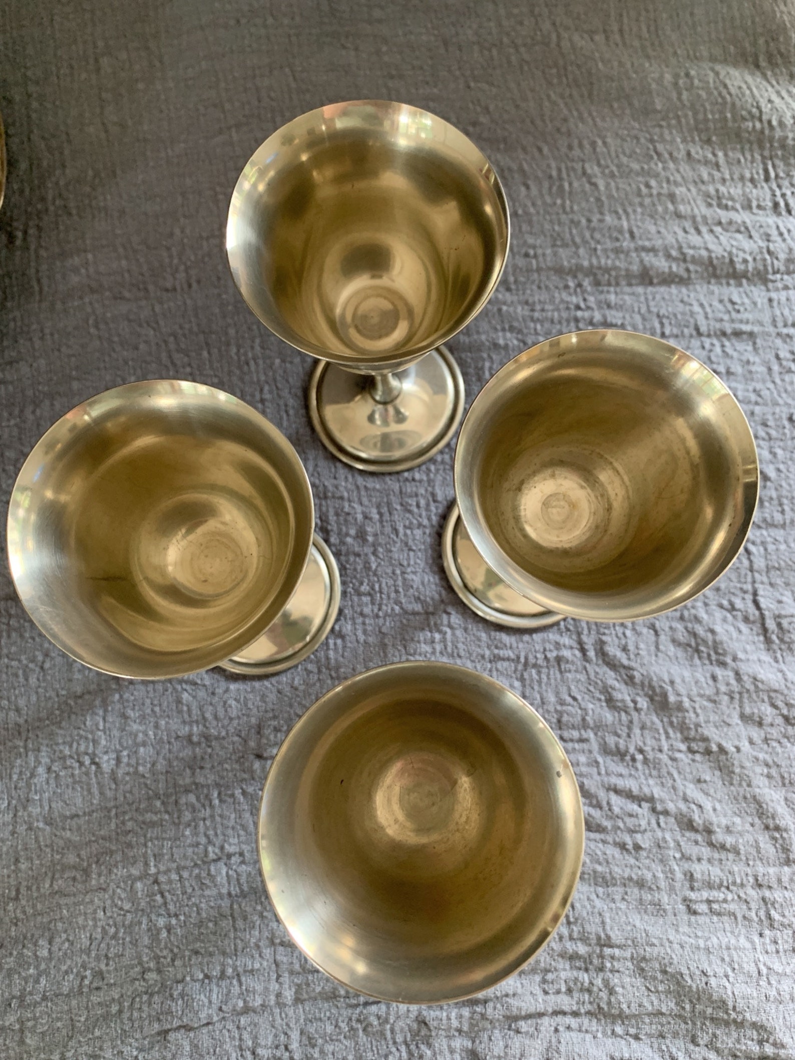 Vintage Pewter Wine Goblets Set of 4 - Etsy