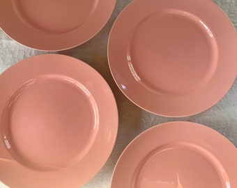 Fitz & Floyd Total Color Spectrum Dinner Plates, Coral Peach Set of 4