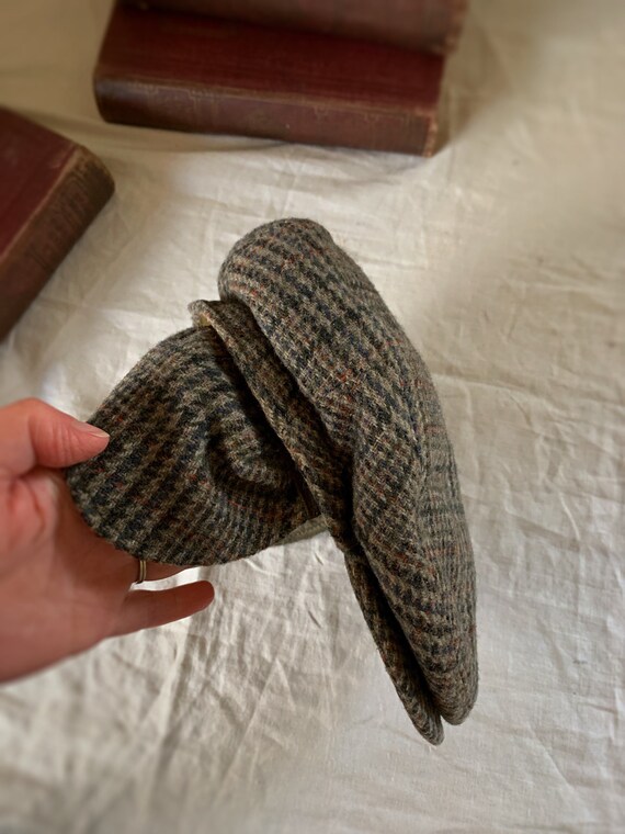 Wool Tweed Flat Cap with Fold Down Flaps, Luckat,… - image 2