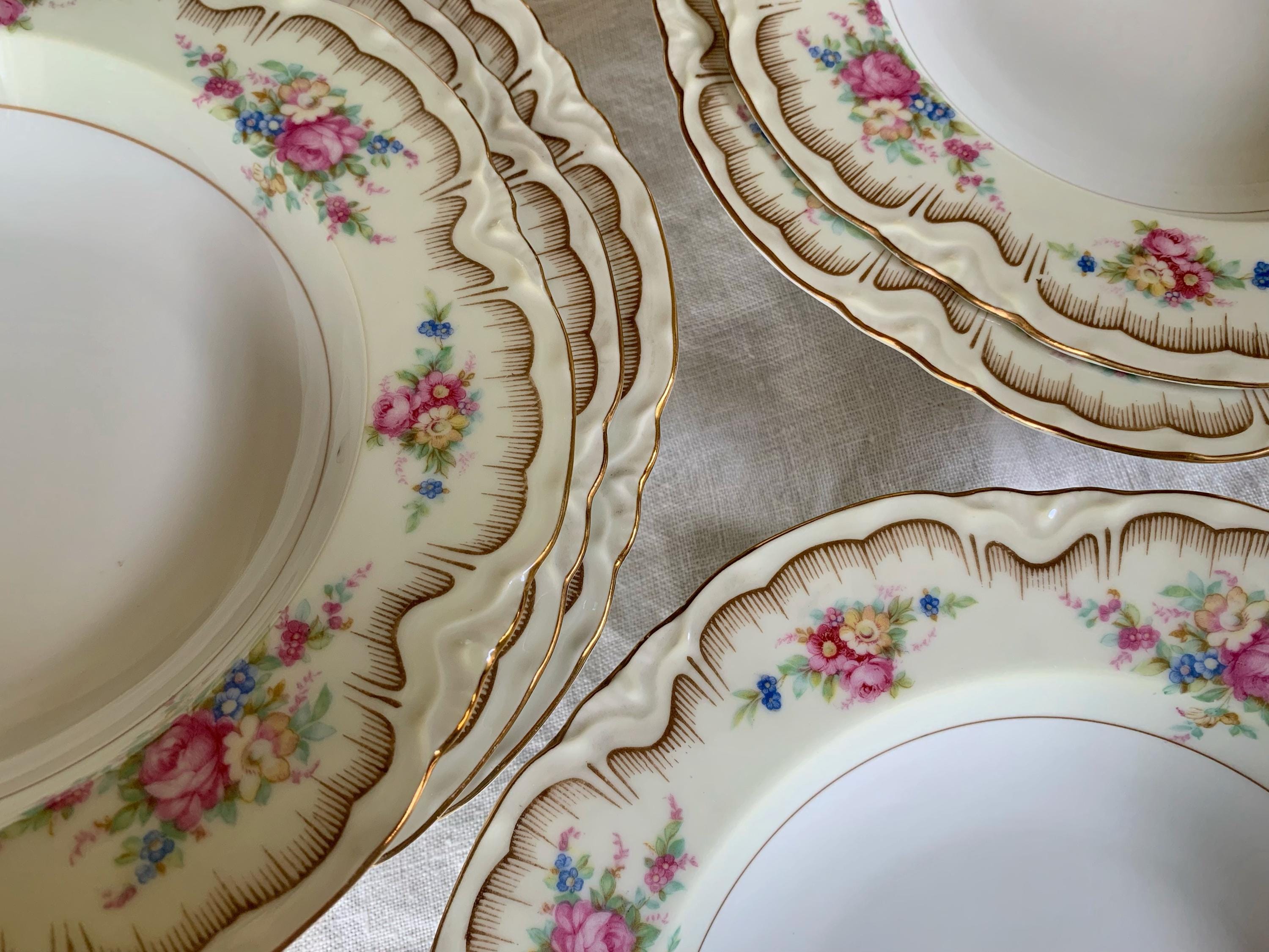 アンティーク　ディナーセット　6客 Antique Dinnerware Set for 6 - Etsy