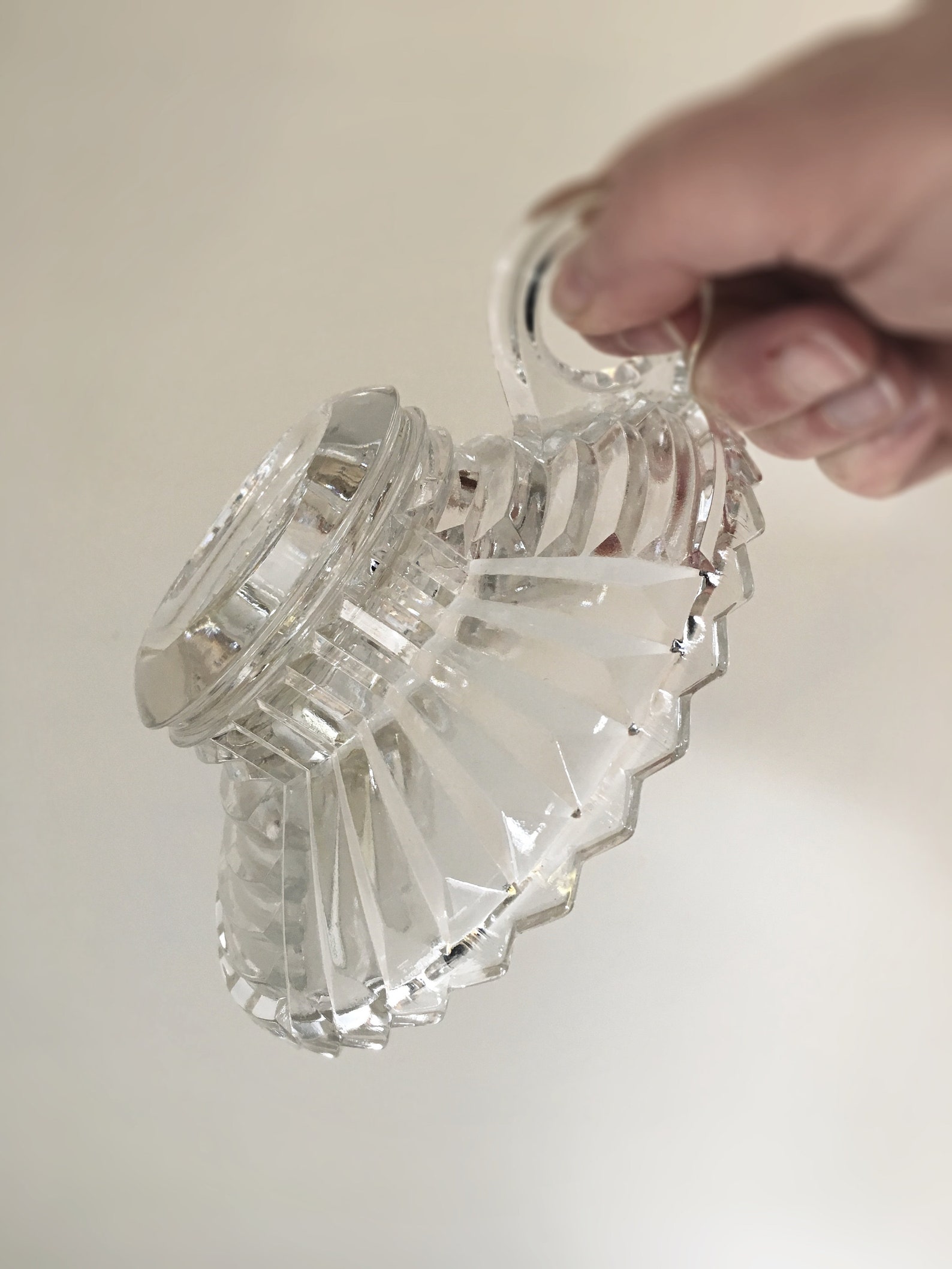 Depression Glass Candle Holders Pair With Carrying Loop Etsy