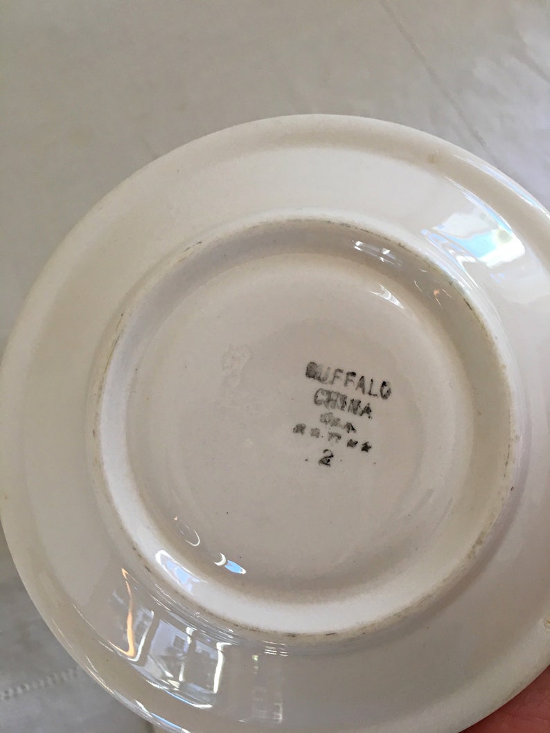 Atomic Brown Buffalo China Restaurant Ware Set of Retro Plates